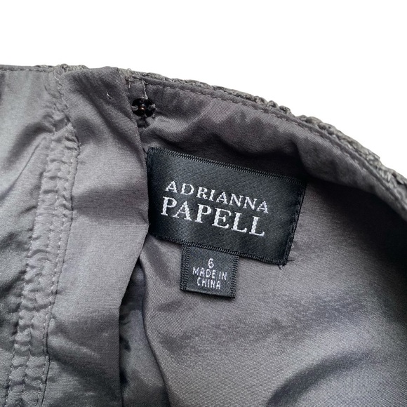 Adrianna Papell Gray Crochet Eyelet Sheath Dress — Size 6 Elegant Lined Classic - Picture 11 of 12